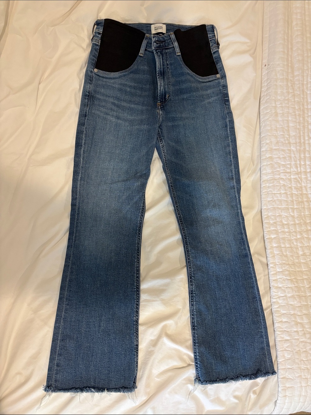 Citizens Of Humanity Blue Denim Jeans with Black Waist Panels